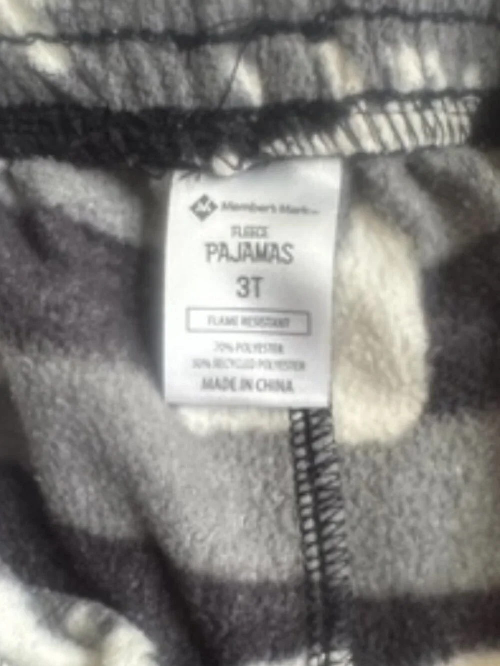 Polar Bear Fleece PJs Size 3T Members Mark